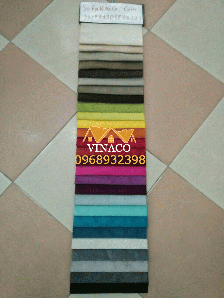 Mẫu vải nhung nhiều màu của Vinaco