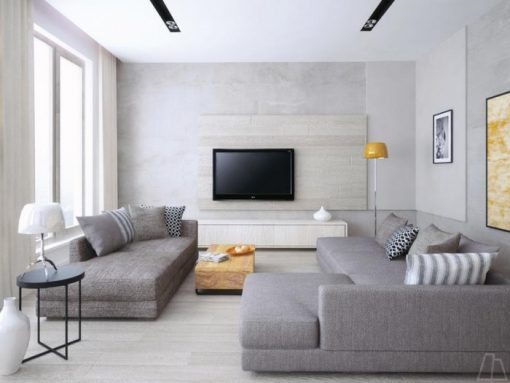 Bọc ghế sofa với chất liệu vải cotton tông màu ghi