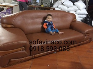 Bộ ghế sofa da sau khi được bọc lại