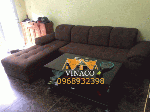Bộ ghế sofa da đã được bọc lại bằng vải thô