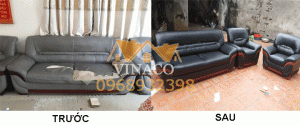 So sánh bộ ghế sofa trước và sau khi bọc lại