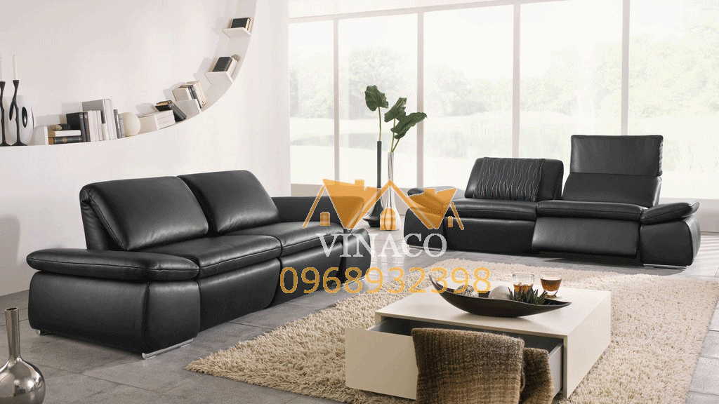 Bộ ghế sofa da làm cho không gian thêm phần sang trọng
