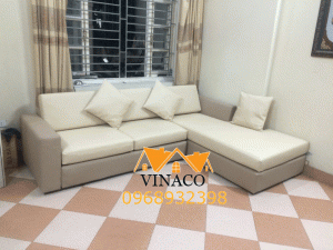 Bộ ghế sofa tại Long Biên sau khi bọc lại và đặt đệm