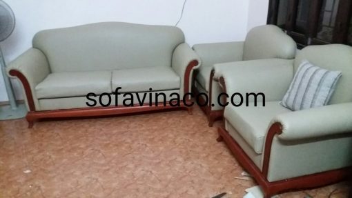 Bộ ghế sofa sau khi được bọc lại bằng chất liệu da