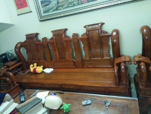 Làm đệm ghế cho bộ ghế sofa gỗ cổ tại An Dương Vương