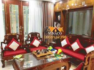 Toàn cảnh cả bộ ghế nhà chị nga khi đặt đệm ghế của VinacoToàn cảnh cả bộ ghế nhà chị nga khi đặt đệm ghế của Vinaco