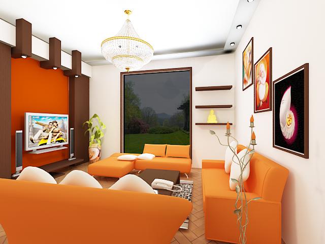 Ghế sofa màu cam đặc biệt thích hợp với mùa thu lá vàng rơi