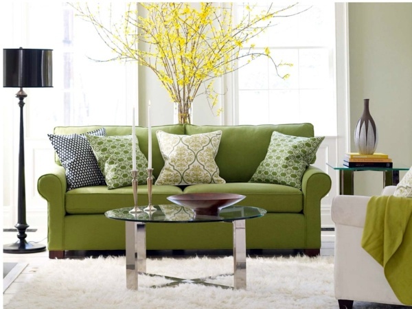 Bộ ghế sofa màu xanh lá cây mang đến sức sống của mùa xuân