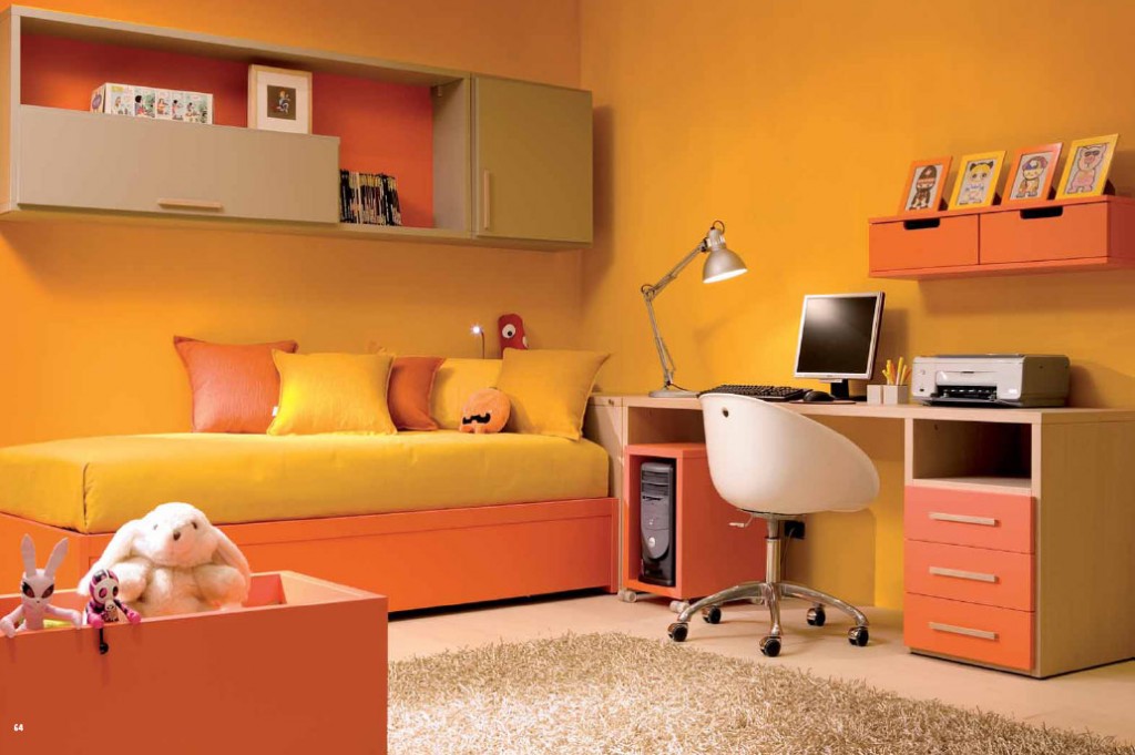 Màu cam khi phối vào phòng ngủ sẽ khiến bạn cảm thấy ấm áp hơn