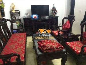 Mẫu đệm ghế hoa văn cổ điển đã hoàn thành cho khách hàng