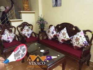 Bộ đệm ghế giả cổ tuyệt đẹp đã là xong cho bác Hợi ở Nam Từ Liêm