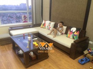 May vỏ đệm ghế sofa góc tại Văn Quán, Hà Đông