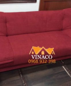 Bọc ghế sofa giường bằng vải thô màu đỏ đô
