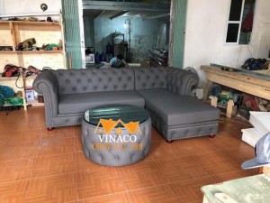 Bộ ghế sofa góc mang kiểu sáng tân cổ điển đã được hoàn thành