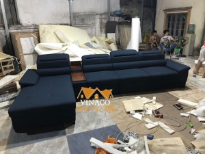 Ghế thuộc kiều ghế sofa góc L màu lam đậm