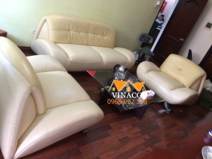 Sau khi thay vỏ mặt ghế, bộ ghế đã có thay đổi hoàn toàn khác biệt