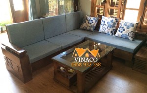Bộ đệm ghế màu xám xanh đã được giao hàng miễn phí đến Hoàng Quốc Việt cho cô Dân