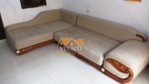 Dịch vụ bọc ghế sofa đã giúp cho bộ ghế cảu bác Dần thay đổi hoàn toàn