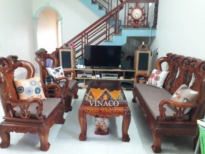 Đệm với kích thước vừa vặn cùng với gối trang trí đống bộ đẹp mắt