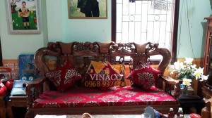 Đệm ghế dài cùng với 3 gối tựa