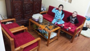 Bộ đệm ghế nỉ nhung màu đỏ tía cực bắt mắt