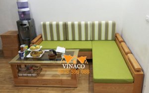 Bộ đệm ghế màu xanh matcha làm cho chị Ly ở Nam La Khê 368B Quang Trung