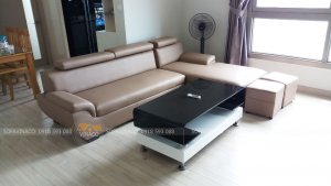 Công trình bọc ghế sofa da tại Huyndai Hillstate Hà Đông