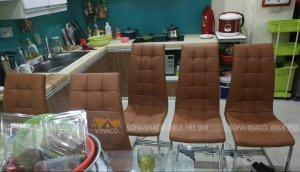 Bọc ghế ăn bằng da công nghiệp tại Khương Thượng, Thanh Xuân