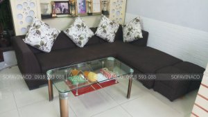 Bộ ghế này đã được thay đổi nhờ dịch vụ bọc lại ghế sofa vải