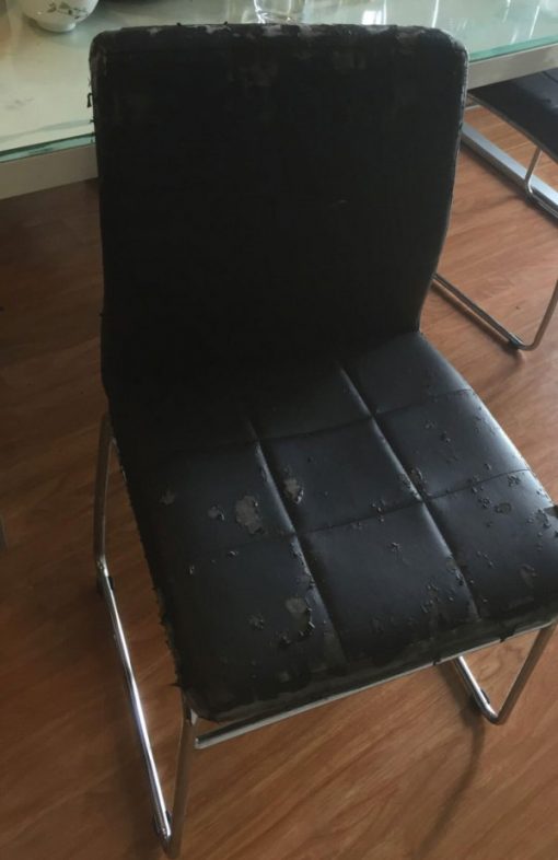 Chiếc ghế ăn da bị nổ của gia đình khách hàng Ciputra Tây Hồ