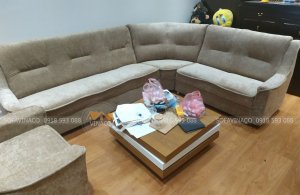 Công trình bọc ghế sofa vải nhung ở Trần cung đã được hoàn thành