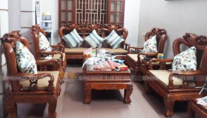 Bộ đệm ghế giả cổ đã làm xong cho gia đình ở Trần Quốc Vượng, Dịch Vọng Hậu, Cầu Giấy