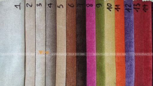 Các màu của mẫu vải nhung N49 chuyên dùng trong sản xuất ghế sofa