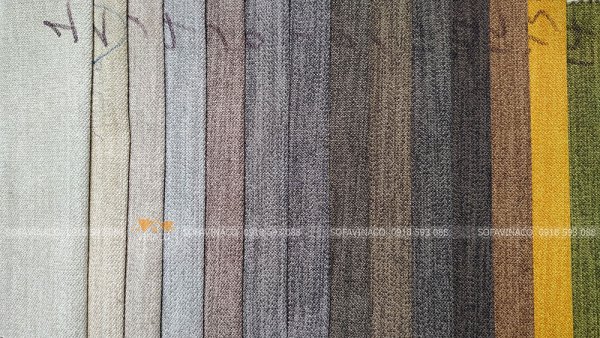 Bảng màu của mẫu vải K20 chuyên dùng cho bọc ghế sofa và làm đệm ghế