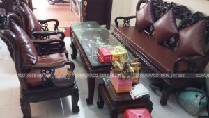 Bộ đệm ghế da mà Vinaco đã hoàn thành cho khách hàng ở Thanh Trì