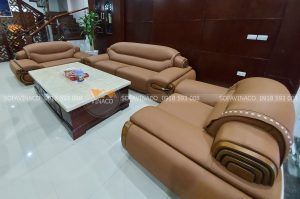 Dịch vụ bọc lại sofa da của Vinaco đã hoàn thành xuất sắc công trình bọc ghế lần này