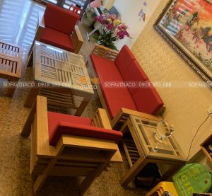 Bộ đệm ghế màu đỏ đã làm cho chị Giang ở Yên Bái