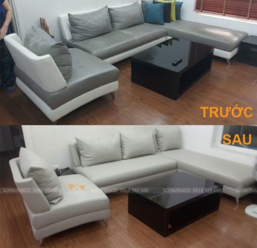 Sự khác biệt giữa trước và sau khi bọc lại ghế sofa