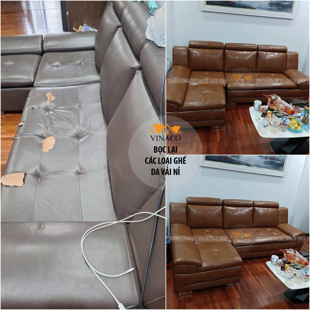 Bọc lại sofa bị bong tróc tại Hà Nội