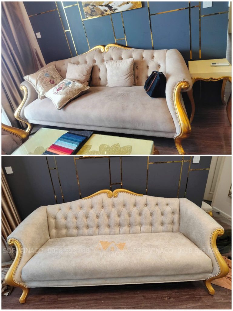 Ghế sofa văng tân cổ điển bọc lại như mới