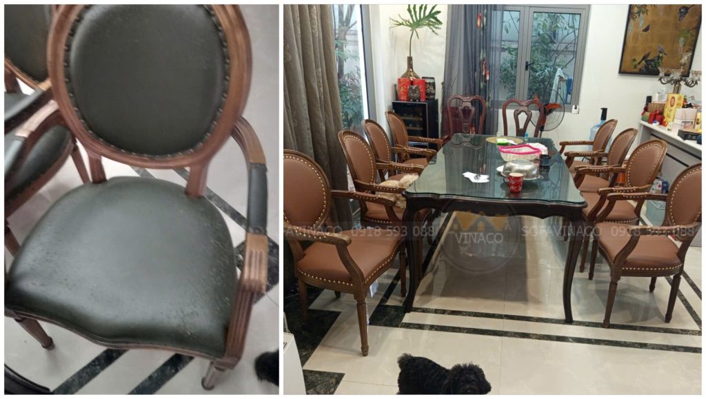 Bọc lại bộ ghế ăn tại Long Biên