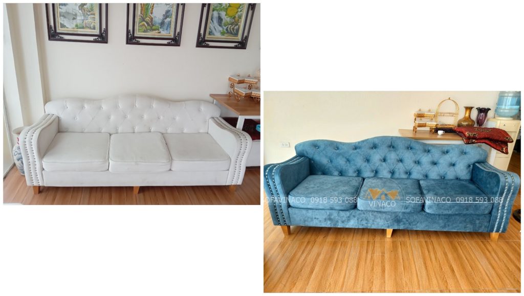 Bọc lại ghế sofa vải nỉ nhung cao cấp sang trọng