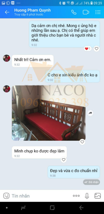 Feedback của chị Quỳnh ở Quảng Ninh sau khi nhận được đệm ghế