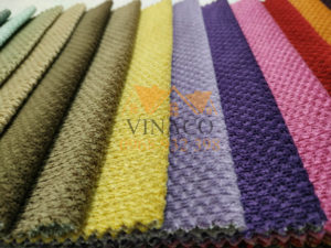 Ảnh chụp cận mặt của mẫu vải nhung tăm