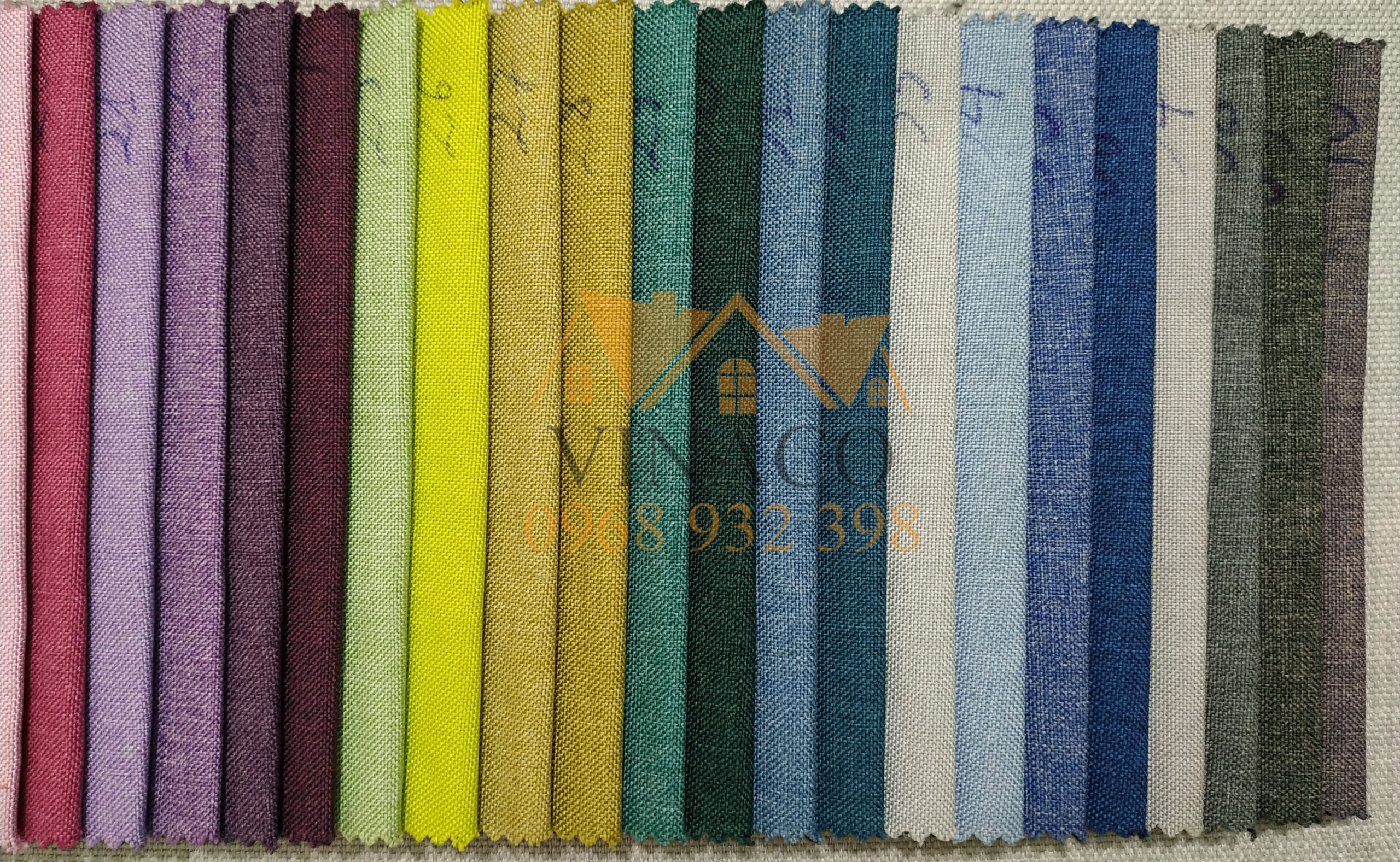 Bảng màu của mẫu vải thô bọc ghế N57