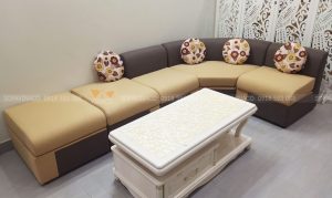 Ghế sofa đã được bọc lại và cho ra diện mạo đẹp hơn mới mua