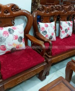 Bộ đệm ghế gỗ giả cổ đã giao cho khách hàng tại Nguyễn Du