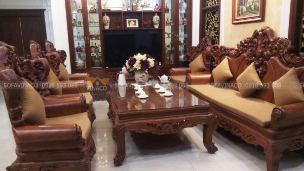 Đệm ghế cho bộ ghế hoàng gia cho nhà cô Bích tại Long Biên