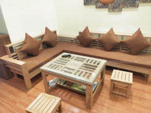 Bộ đệm ghế màu nâu đã giao cho chị Phương ở Kim Văn Kim Lũ, Hoàng Mai