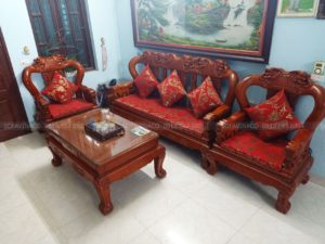 Đệm ghế gỗ TM05 cho chị Hằng tại Tân Lập, Đan Phượng